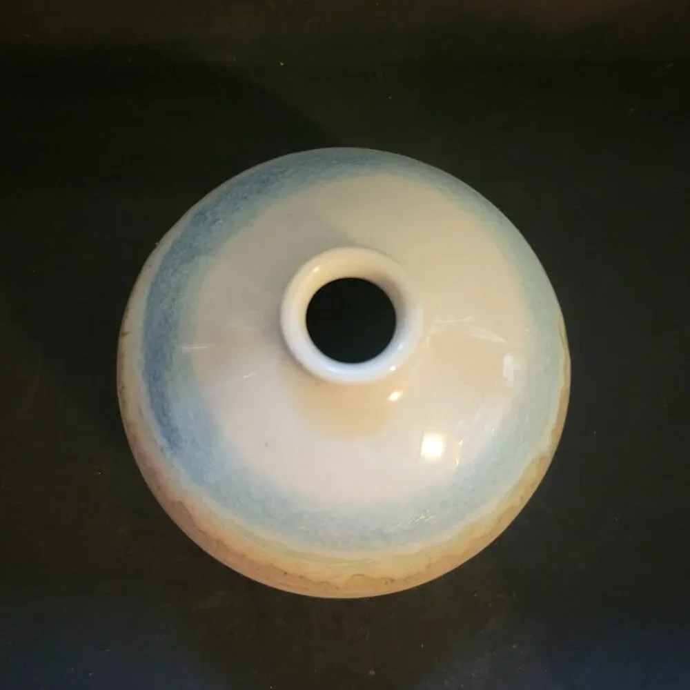 Vintage Kravec Studios Art Pottery Bud Vase With A Drip Glaze Finish